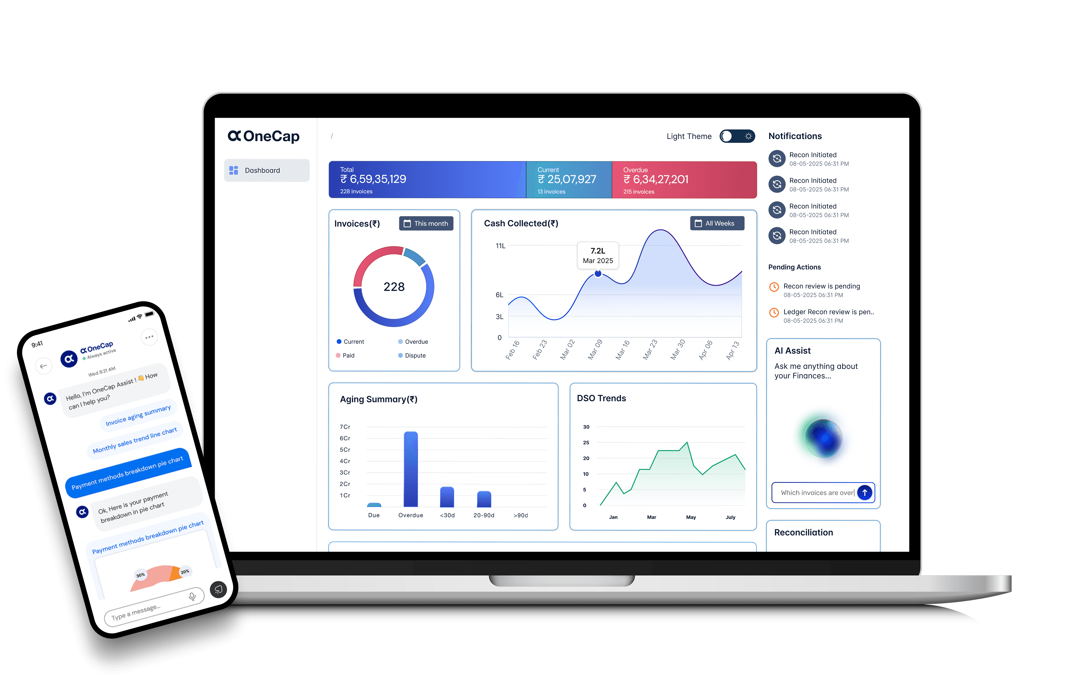 OneCap Mobile App Interface